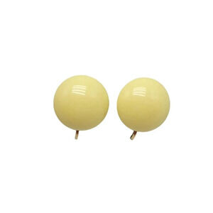 Richelieu Yellow Button Dome Screw Back Earrings Gold Tone Vintage